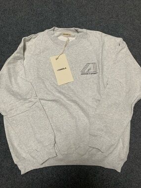 Adanola Light Grey Crewneck Sweatshirt with Minimal Logo